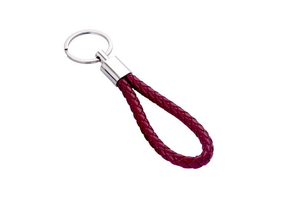 Zink-Legierung PU überziehen Schlüsselanhänger-druckenden ledernen UVschlüssel Ring Holder mit Leder