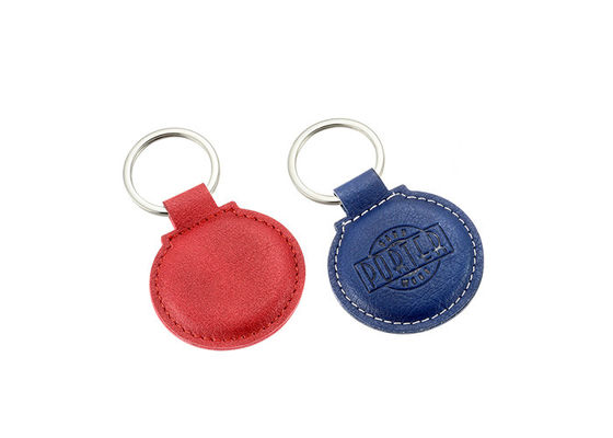 Lederner Schlüsselanhänger-Halter Debossing-Logo PUs ringsum 6.5mm Stärke