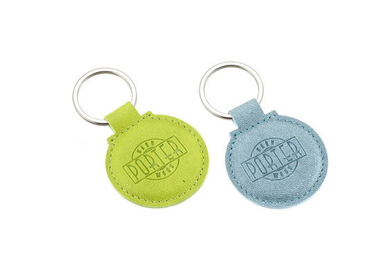 Lederner Schlüsselanhänger-Halter Debossing-Logo PUs ringsum 6.5mm Stärke