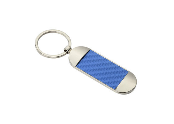 Lederner Schlüsselanhänger-Halter-blaue Andenken-Förderung Ellipsen-Beschaffenheit PUs