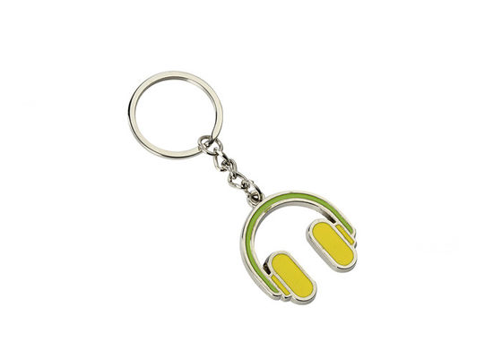 Rosa Kopfhörer-Eisen-Email-Schlüsselanhänger Mini Advertising Gift Keyring