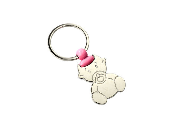 Nettes Metallschlüsselketteneinkaufslaufkatzen-Scheinschlüsselring des Baby-Muster-2mm