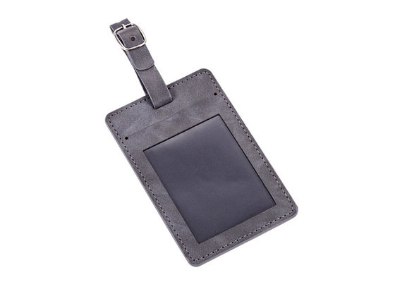 Gepäckanhänger-Andenken-Geschenk Grey Genuine Leather Tag Rectangle-PUs ledernes