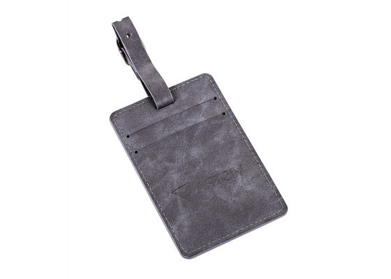 Gepäckanhänger-Andenken-Geschenk Grey Genuine Leather Tag Rectangle-PUs ledernes