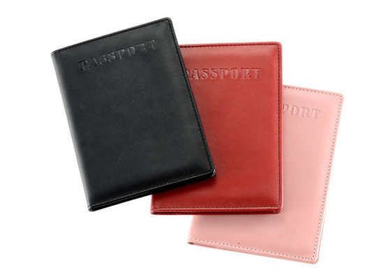 Fester Rechteck-Reise-Pass-Halter fertigte Logo Pu Leather Passport Holder besonders an