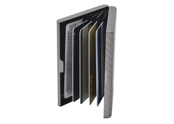 Kohlenstoff-Faser-Kreditkarte-Organisator Wallet RFID, das ledernes Aluminium blockiert