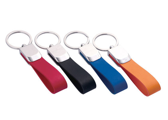 Zink-Legierungs-Mini Key Holder PU-Lederband-Schlüsselanhänger-kundenspezifischer Schlüsselring