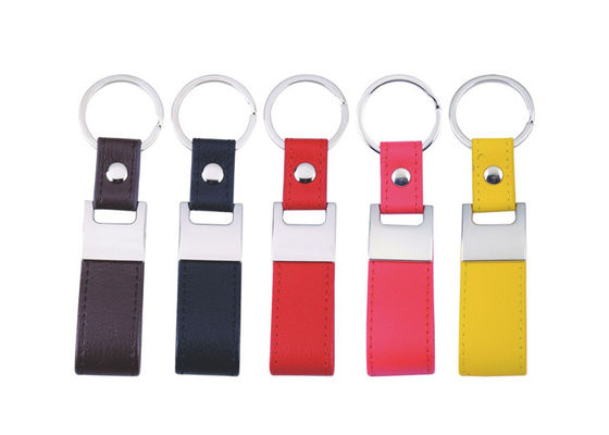 Nähende lederne Schlüsselanhänger PUs asphaltieren Cutsom Mini Key Holder Leather Strap