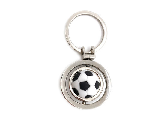 Guter Preis 46mm Fußball-Metallschlüsselkettenhalter-nettes Fußball-Schlüsselring-Andenken-Werbungs-Geschenk Online