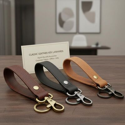 Guter Preis Klassische Leder-Schlüsselbänder Stilvolle und langlebige Accessoires, geeignet für Firmenevents, Büros und als Geschenke Online