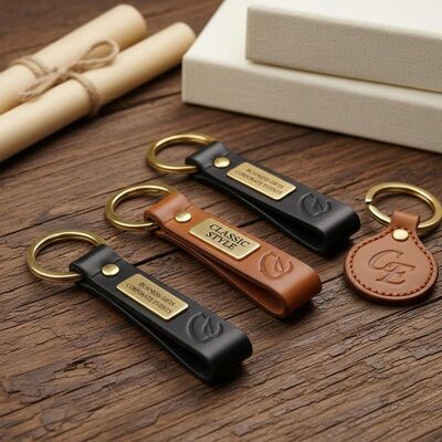 Guter Preis Customisierte Schlüsselketten aus Leder im klassischen Stil Ideal für Geschäftsgeschenke Firmenveranstaltungen und persönliche Accessoires Online