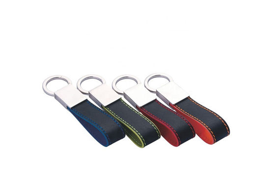 Guter Preis Auto-Schlüssel-Halter des Stich-Metallkarabinerhaken-Schlüsselring-7mm Debossing lederner Online