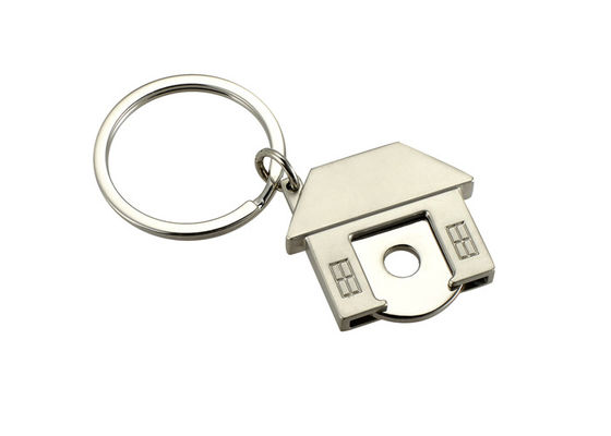 Guter Preis Laufkatzen-netter Haus-Form-Scheinschlüsselring-UVdruckmetallschlüssel Ring Holder Online