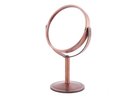 Guter Preis Runder drehbarer kosmetischer Tabellen-Spiegel-doppelte Seiten Mini Rose Desk Top Mirror Online