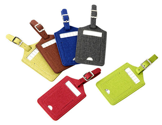 Guter Preis Rechteck-Werbungs-Geschenk-heißes stempelndes Logo Pantone-Reise-Gepäckanhänger-PUs ledernes Online