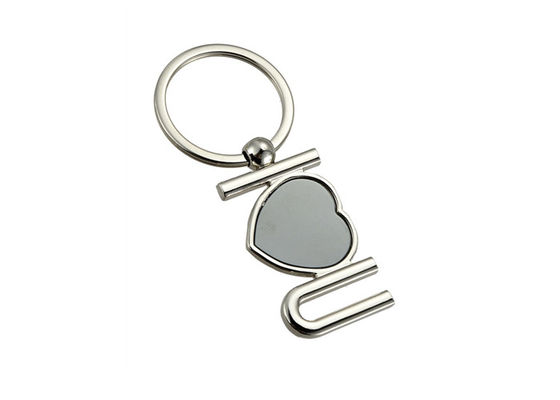 Guter Preis Nettes Herz-Form-Metallschlüsselkette kundenspezifischer Logo Laser Engraving Key Holder Online